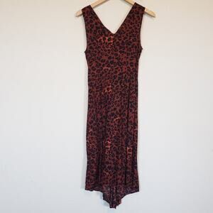 beachlunchlounge Sleeveless Faux Wrap Dress Animal Print  Women's X-Small